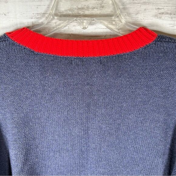 525 America Cotton Colorblock Boxy Knit Side Split Sweater L NEW - Picture 10 of 10